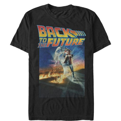 Free 2-day shipping. Buy Men's Back to the Future Retro "Marty McFly" Poster Short Sleeve Graphic Tee (Print On Demand) at Walmart.com Future Retro, Men's Back, The Future Movie, Black Future, 80s Nostalgia, Marty Mcfly, Classic Movie Posters, Mens Back, Shirt Store