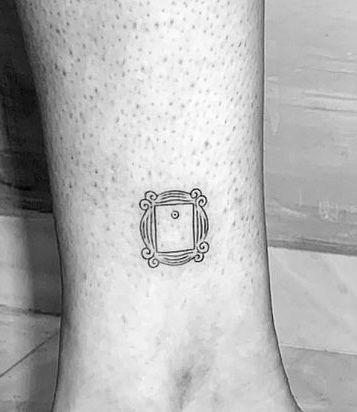 Subtle Friends Tv Show Tattoos, Friends Picture Frame Tattoo, Friends Door Frame Tattoo, Friends Frame Tattoo, Mirror Tattoo Simple, Ill Be There For You Tattoos, Friends Tatoos Tv Show, Friends Show Tattoo, Friends Tatoos