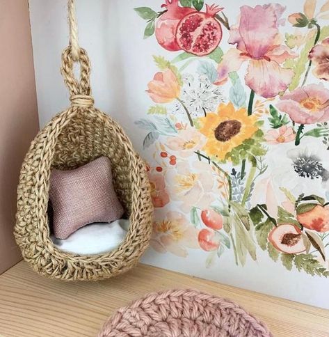 Crochet Furniture, Diy Barbie House, Jute Hanging, Diy Barbie Furniture, Doll House Plans, Mini Doll House, Barbie Doll House, Barbie House, Barbie Furniture