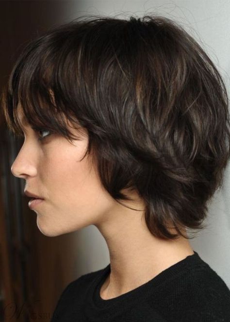 Corte Shaggy, Cheap Human Hair Wigs, Short Shaggy Haircuts, Straight Human Hair Wigs, Hot Haircuts, Shaggy Haircuts, Choppy Bob Hairstyles, Short Human Hair Wigs, Short Hairstyles For Thick Hair