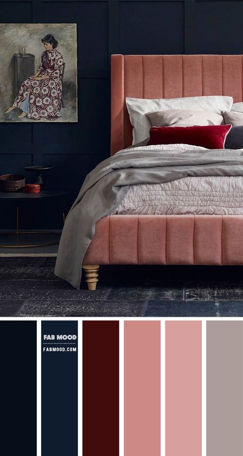 Raise hand up if you want to add some cool hues in your life with Blue Bedroom Design! Dark blue is a highly sophisticated color that would... Bedroom Inspirations Master Color Schemes Navy Blue, Navy Blue And Pink Bedroom, Maroon Bedroom, Raise Hand, Burgundy Bedroom, Blue And Pink Bedroom, Navy Bedrooms, Dark Blue Bedrooms, Navy Blue Bedrooms