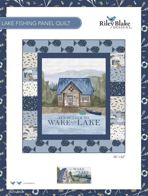 Get free lake quilt patterns featuring the fabric panels from Tara Reed's Wake at the Lake fabric from Riley Blake Designs. Lake Quilt, Sky Quilt, Quilt Big, Picnic Quilt, Quilts Patterns, Pinwheel Quilt, Garden Quilt, Halloween Quilts, Scrappy Quilt