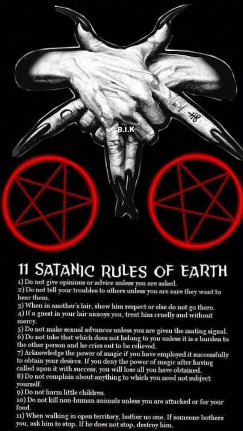 Satanic Rules Of The Earth, Satanism Beliefs, Satanic Rules, Spiritual Satanism, Theistic Satanism, The Satanic Bible, Traditional Witchcraft, Lgbtq Funny, Witch Spirituality