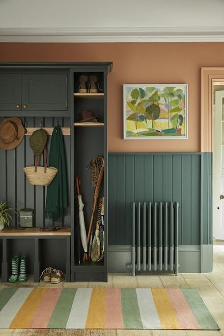 Inspiration - Little Greene Interior Paint Finishes, Painted Radiator, Wave Curtains, Apartment Dining Room, Paint Color Inspiration, Little Greene Paint, Fabric Houses, Painted Floors, Little Greene