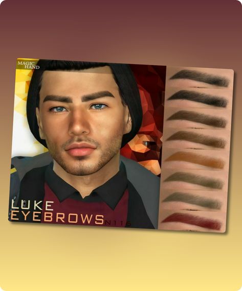 Sims 4 Luke Eyebrows N116 Patreon Angled eyebrows in 13 colors – HQ Compatible. Preview – CAS thumbnail Pictures taken with HQ mod. Model + CC list can be found on my Patreon. Enjoy! Filesize: 560 KB Recoloring Allowed: Yes Author: MagicHand #sims4 #facial_hair #sims4cc #hq_mod #eyebrows #sims Angled Eyebrows, Sims 4 Cc Download, Butterfly Makeup, Eye Brows, Model Nails, Best Sims, Hair Food, Family Fashion, Sims 4 Cc