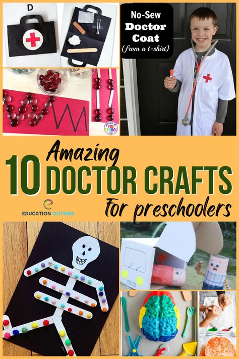 Doctors Activity Preschool, Medical Preschool Activities, Doctor Science Preschool, Healthcare Preschool Activities, Doctor Stem Activities Preschool, Doctor Activities For Preschool Ideas, Medical Activities For Preschool, Doctor Fine Motor Activities, Doctor And Dentist Preschool