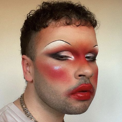 Bernyferr on instagram Red Cut Crease, Makeup Collage, Drag Makeup, Face Beat, Male Makeup, Winter Makeup, Kids Makeup, Club Kids, Beat Face