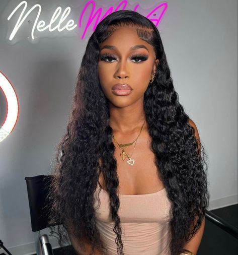 Wet And Wavy Install, Curly Side Part Frontal, Long Curly Side Part Wig, Deep Wave Deep Side Part, Water Wave Side Part Sew In, Curly Deep Side Part, Side Part Wet And Wavy Quick Weave, Wavy See In Weave, Loose Wave Sew In With Closure