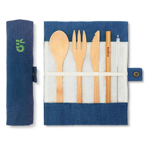 Bamboo Cutlery - Ocean - Peace With The Wild Jute Roll, Camping Cutlery, Reusable Utensils, Camping Utensils, Bamboo Cutlery, Travel Utensils, Bamboo Utensils, Disposable Cutlery, Plastic Utensils