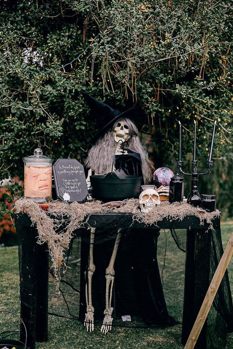 Skeleton Halloween Party Ideas, Halloween Ballroom Decor, Skeleton Theme Birthday Party, Skeleton Beach Theme, Halloween Party Tent Decorating Ideas, Halloween Skeleton Themes, Hocus Pocus Themed Halloween Decorations, Backyard Halloween Party Decor, Halloween Themed Decor