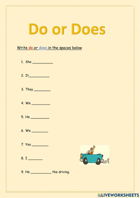 Do And Does Worksheet, Do Or Does Worksheet, Regular Past Tense Verbs, Interactive Notebooks Templates, Punctuation Worksheets, Verb To Be, Linking Verbs, English Grammar Exercises, Helping Verbs