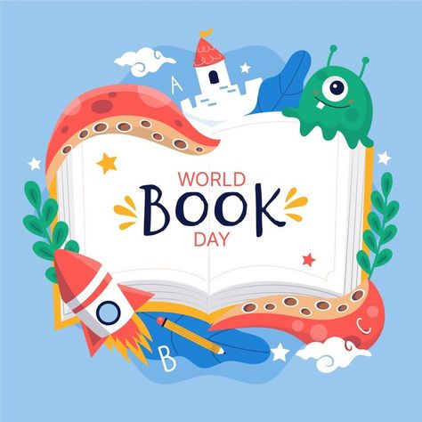 Happy World Book Day, World Book Day Ideas, Banner Store, Abc Mouse, Kids Banner, Sketch Background, School Illustration, School Wall Art, World Book Day