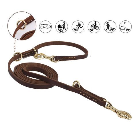 Durable Multi Function 8ft Dog Leash, Genuine Leather Training Leash for small, medium and large dogs, #Ad #ft, #affiliate, #Dog, #Leash, #Durable Large Dogs, Hands Free Leash, Dog Leash Training, Dog Business, Leather Dog Leash, Leather Workshop, Dog Leads, Dog Collars, Dog Leash