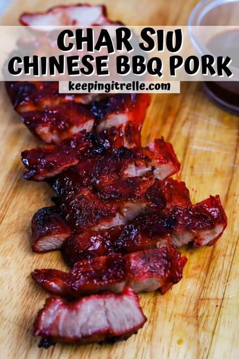 Easily recognized by its distinctive red color & famous for it's sweet & salty flavor, char siu pork (Chinese BBQ Pork) is a much-loved dish. Char Siu Pork Recipe, Pork Chinese, Chinese Pork Recipes, Meat Marinades, Bbq Pork Recipes, Char Siu Pork, Chinese Bbq Pork, Homemade Chinese Food, Pork Belly Recipes