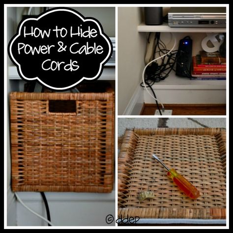 Hide Power Strip, Hiding Cable Box Ideas, Cable Box Storage Ideas, Cable Box Cover, Hide Cable Cords, Hiding Cords, Hide Electrical Cords, Hide Tv Cords, Hide Tv Cables