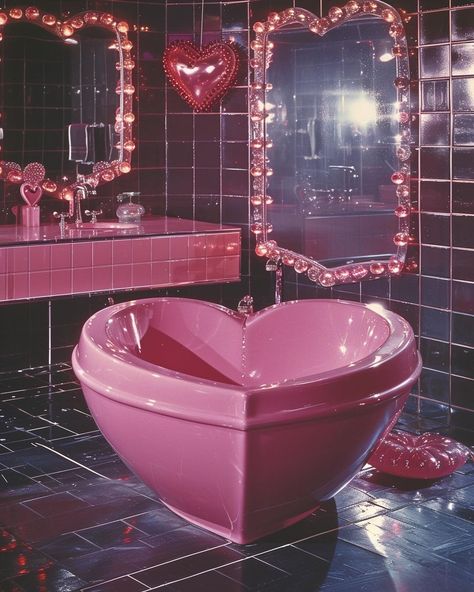 Chaos Dreamland 💘 BONITA (@chaosdreamland) • Instagram photos and videos Heart Shaped Bathtub, Bathtub Mermaid, Angie Aesthetic, Cute Bathtub, Kawaii Bathroom, Bathtub Aesthetic, Pink Bathtub, Cute Bedroom Decor, Pink Bathroom