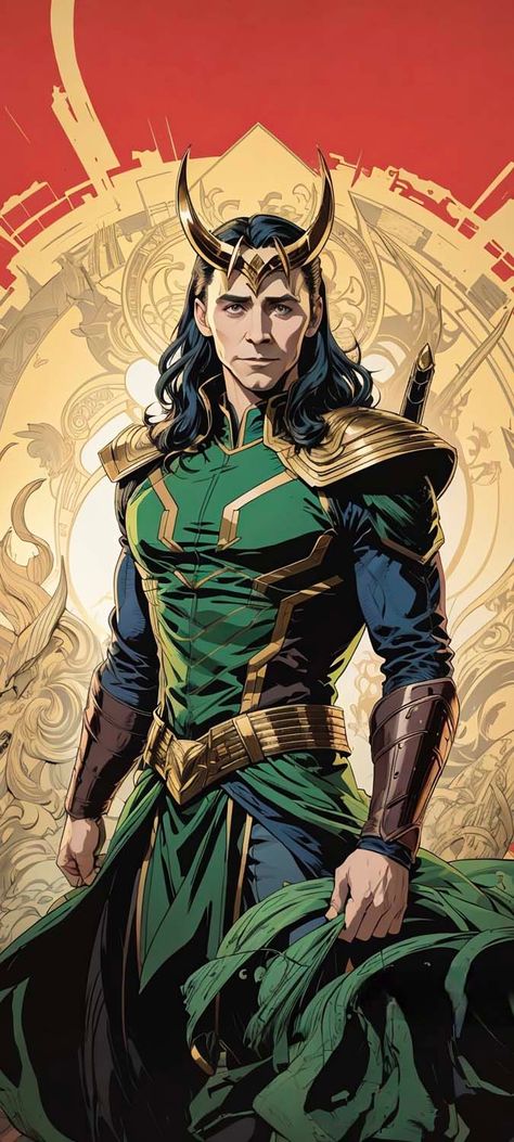 Loki Art iPhone Wallpaper 4K - iPhone Wallpapers Loki Illustration, Loki Artwork, Art Iphone Wallpaper, Loki Poster, Loki Drawing, Cel Shading, Loki Costume, Thor Art, Loki Wallpaper