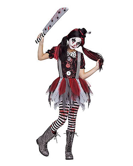 Killer Clown Girls Costume - Spirithalloween.com Killer Clown Costume, Girl Clown Costume, Scary Clown Costume, Clown Halloween Costumes, Halloween Kids Costumes Girls, Killer Clown, Halloween Humor, Halloween Coustumes, Diy Tutu