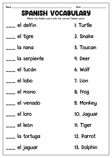 Grab these Spanish worksheets for kids to help them learn animals in Spanish! Spanish To English Worksheets, Spanish Advanced, Spanish Words For Kids, Beginner Spanish Worksheets, Spanish Practice Worksheets, Preschool Spanish Lessons, Spanish Homework, Beginner Spanish Lessons, Ell Resources