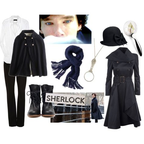 "She-rlock" by vinumvitae on Polyvore Sherlock Inspired Outfits, Sherlock Outfit, Soul Dress, Character Inspired Outfits, Fandom Fashion, Fandom Outfits, Casual Cosplay, Geek Chic, Inspired Outfits