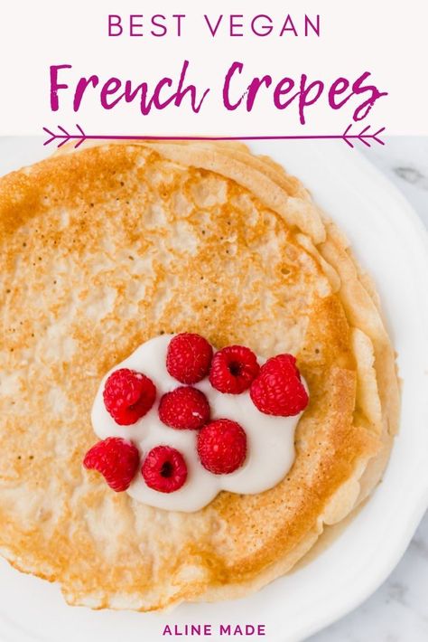 The best vegan crepes recipe you ever need to know! Eggless crepes are easy to make – let me show you how to make this vegan recipe at home! #crepes #recipe #vegan #best #eggless Eggless Crepe Recipe, Vegan Crepes Recipe, Crêpe Recipe, Best Crepes, French Crepe Recipe, Vegan Crepes, Chocolate Peanut Butter Desserts, French Crepes, Savory Crepes