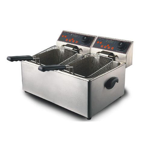 16L Counter Top Digital Type Electric 2-Tank 2-Basket Commercial Potato Chips Deep Fryer Machine https://m.alibaba.com/product/60821880167/16L-Counter-Top-Digital-Type-Electric.html?__sceneInfo={"cacheTime":"1800000","type":"appDetailShare"} Commercial Deep Fryer, Fryer Machine, Electric Fryer, Deep Fryer, Making Machine, Counter Top, Potato Chips, South Africa, Potato