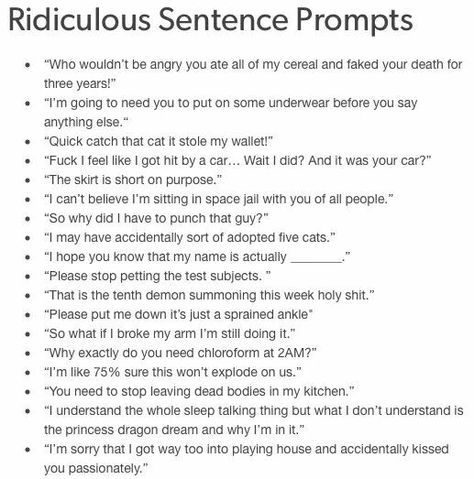 Sentence Prompts, Funny Notes, Writing Expressions, Writing Inspiration Tips, Writing Plot, Story Writing Prompts, Writing Prompts For Writers, Writing Dialogue Prompts, Creative Writing Tips