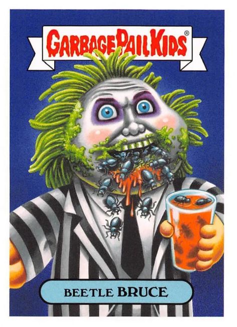 Beetlejuice Makeup, Dust Sans, Garbage Pail Kids Cards, 80s Horror, Garbage Pail Kids, Shirt Graphics, Cabbage Patch Kids, Kids Collection, Patch Kids