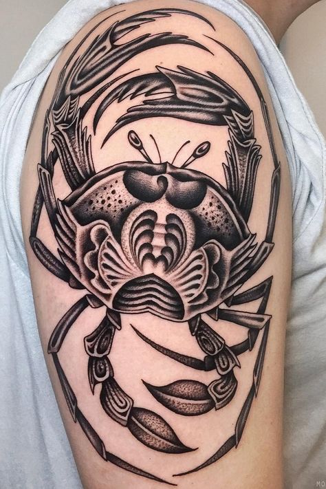 Berlin Tattoo, Tattoo Style Art, Crab Tattoo, Surreal Tattoo, Black Tattoo, Blackwork Tattoo, Tattoo Inspo, Big Tattoo, Lower Back Tattoos