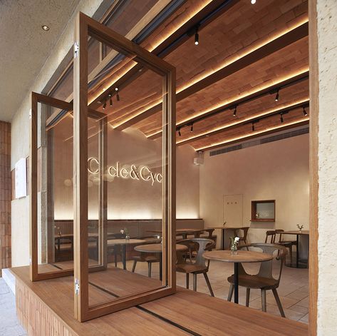 Shop Architecture, Coffee Shop Concept, Wood Cafe, Cafe Window, Coffee Shop Interior Design, Coffee Tree, Archi Design, Coffee Shops Interior, Concept Ideas