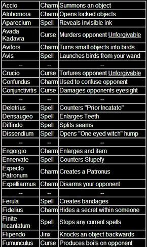 List of Harry Potter spells and their classifications. Love how some of these are from the Harry Potter computer games. #ilovethesepeople Harry Potter Spells List, Glume Harry Potter, Harry Potter Spells, Buku Harry Potter, Theme Harry Potter, Window Ideas, Harry Potter Love, Hogwarts School, Harry Potter Obsession