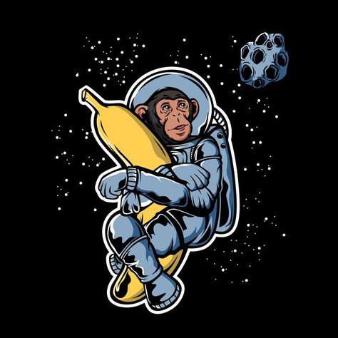 Space Monkey Tattoo, Monkey Astronaut Tattoo, Monkey Astronaut, Space Monkey, Monkey In Space, Astronaut Skateboarding, Astronaut Vector Illustration, Astronaut Cartoon, Trippy Astronaut