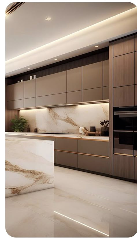 L Shaped Modern Kitchen, Sleek Kitchen Cabinets, Modern Kitchen Room, Elegant Kitchen Design, Modern Luxury Kitchen, Desain Pantry, Simple Kitchen Design, Modern Kitchen Cabinet Design, Dream Kitchens Design