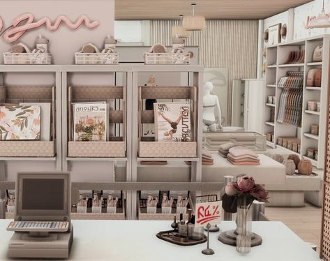 ARDENE Retail Store ♡ + CC Links Included  | Patreon Sims 4 Furniture Store Build, Clothing Store Cc Sims 4, Kerrigan House Designs, Sims 4 Retail Store No Cc, Sims 4 Fashion Studio Cc, The Sims 4 Retail Store Cc, Sims 4 Retail Store Layout, Sims 4 Alto Apartment 1010, Sims Store Cc