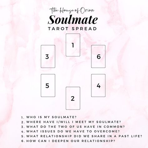 Soulmate Tarot Spread, Love Tarot Spread, Tarot Card Layouts, Kartu Tarot, Tarot Guidebook, Relationship Tarot, Tarot Reading Spreads, Tarot Interpretation, Tarot Cards For Beginners