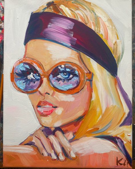 12”x16” original acrylic painting on canvas. One of a kind. 1 inch thick. Barbie Acrylic Painting, Acrylic Painting Pop Art, 60s Painting, Vogue Painting, Variety In Art, Collage Acrylic Painting, Fairy Garden Drawing, Barbie Painting, Fashion Paintings