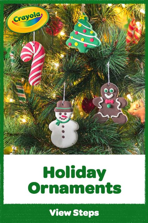 Celebrate the season with Model Magic DIY ornaments that are fun to make and an easy holiday craft for the whole family to create! Crayola Model Magic Ornaments, Model Magic Ideas Easy, Model Magic Christmas Crafts, Crayola Clay Ornaments, Kindergarten Model Magic Projects, Modeling Clay Christmas Ornaments, Model Magic Clay Ideas Christmas, Model Magic Clay Ideas For Kids, Model Magic Christmas Ornaments