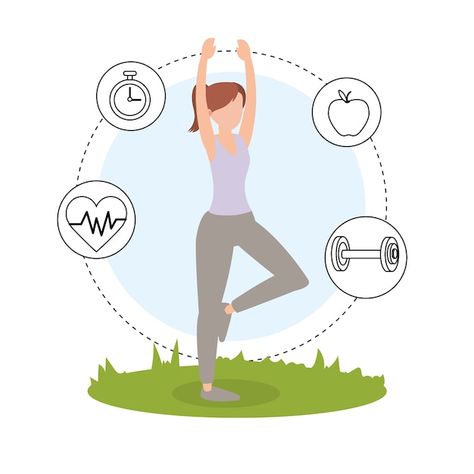 Health fitness cartoon Premium Vector | Premium Vector #Freepik #vector #gym-exercise #fitness-equipment #weight-training #strength-training Fitness Cartoon, Forward Head Posture Exercises, رسم كاريكاتير, Workout Pics, Anime Wallpaper 1920x1080, Forward Head Posture, Gym At Home, Fitness Icon, Health Pictures