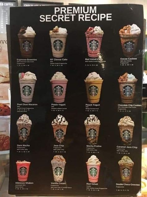 Chocolate Starbucks Drinks Order, Starbucks Espresso Drinks, Starbucks Food Menu, Menu Starbucks, Resep Starbuck, Minuman Starbucks, Starbucks Drink Menu, Café Starbucks, Starbucks Secret Menu Recipes