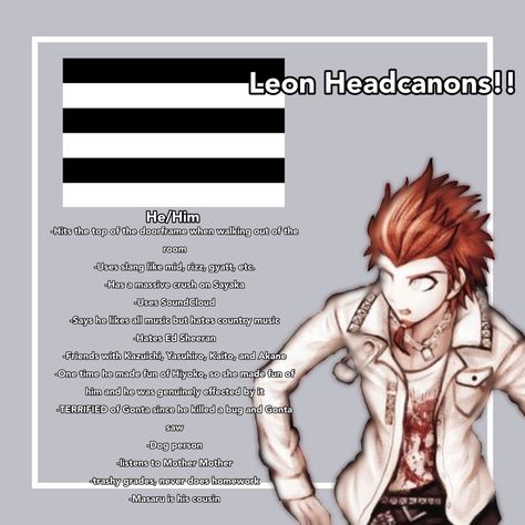 Danganronpa Thh, Leon Kuwata, Danganronpa Trigger Happy Havoc, Danganronpa 1, Danganronpa Memes, Trigger Happy Havoc, Trigger Happy, Danganronpa Characters, All Music