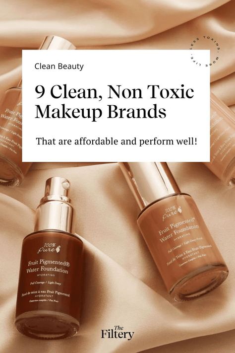 Discover 9 clean, non toxic makeup brands to detoxify your makeup bag. Explore organic makeup options that are free from harmful chemicals and cruelty. From eyeshadows to mascara, these brands offer high quality products without compromising on safety or performance. Elevate your beauty routine with these clean beauty alternatives and embrace a healthier, more radiant you. Healthy Make Up Products, Non Toxic Foundation Makeup, All Natural Makeup Brands, Best Non Toxic Makeup, Clean Beauty Brands, Holistic Makeup, Non Toxic Foundation, Non Toxic Beauty Products, Clean Concealer