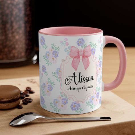 Soft Girl Era Aesthetic, Cute Mugs Aesthetic, Coquette Women, Coquette Gifts, Coquette Mug, Mugs Aesthetic, Kawaii Mug, Era Aesthetic, Mugs Designs