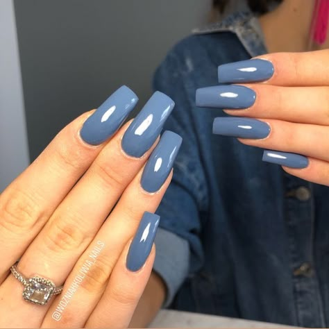 Indigo Nails Blue, Blue Jeans Nails, Blue Jean Nails, Indigo Blue Nails, Jean Nails, Jeans Nails, Blue Nail Color, November Nails, Indigo Nails