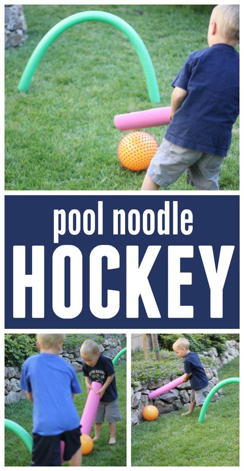 Pool Noodle Hockey, Noodle Hockey, Sport For Kids, Preschool Olympics, Sports Activities For Kids, Olympics Activities, Physical Activities For Kids, Gym Games, Pool Noodle