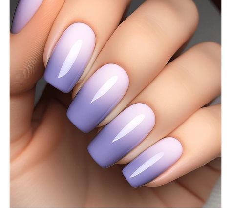 Purple Ombre Nails Almond, Lavender Ombre Nails, Purple Ombre Nails, Hard Gel, Purple Ombre, Gel Nail Designs, Nail Charms, Purple Nails, Ombre Nails