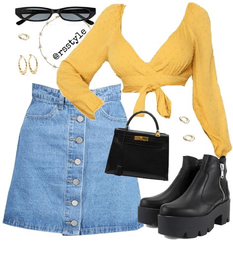 Yellow Aesthetic Outfits, Aesthetic Drawer, Yellow Outfit Aesthetic, Outfit Ideas Yellow, Christmas Party Outfit Inspiration, Yellow Outfit Ideas, Hufflepuff Outfit, Yellow Board, Ideas For Date Night