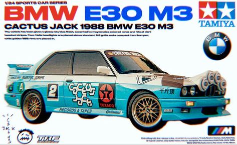 Travis Scott Car, Colours Palette, Tamiya Model Kits, Car Livery, Tamiya Models, Travis Scott Cactus Jack, Bmw E30 M3, E30 M3, Car Wrap Design