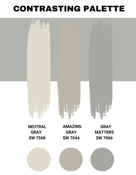 Sherwin Williams Magnetic Gray, Magnetic Gray, Gray Palette, Sherwin Williams Gray, Mindful Gray, Oak Trim, Grey Palette, Dining Room Spaces, Comfort Gray