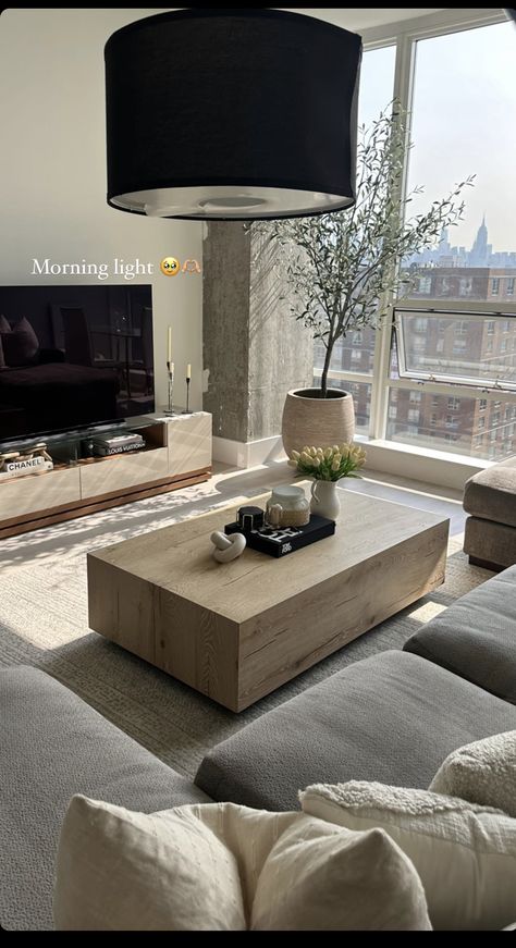 Modern Flat Aesthetic, Living Room Asethic, Small Condo Aesthetic, Aesthetic Condo Design, Modern Home Asethic, Modern Luxury Living Room Interior Design Apartment, Cb2 Apartment Living Rooms, Neutral Modern Home Aesthetic, Modern Minimalist Apartment Aesthetic