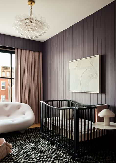 Inside a Designer’s Chic Hoboken, New Jersey, Brownstone Custom Sliding Doors, Winding Staircase, Matching Nightstands, West Elm Kids, Design Jersey, European Aesthetic, Headboard Wall, Nursery Inspo, Nursery Inspiration